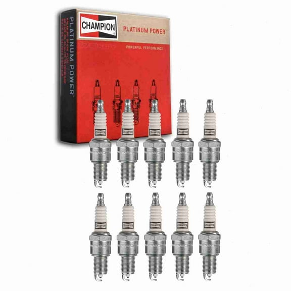 10 pc Champion 3031 Platinum Spark Plugs for RN14PMC5 Ignition Wire Secondary Fits select: 1990-2000 DODGE GRAND CARAVAN, 1990-2000 CHRYSLER TOWN & COUNTRY
