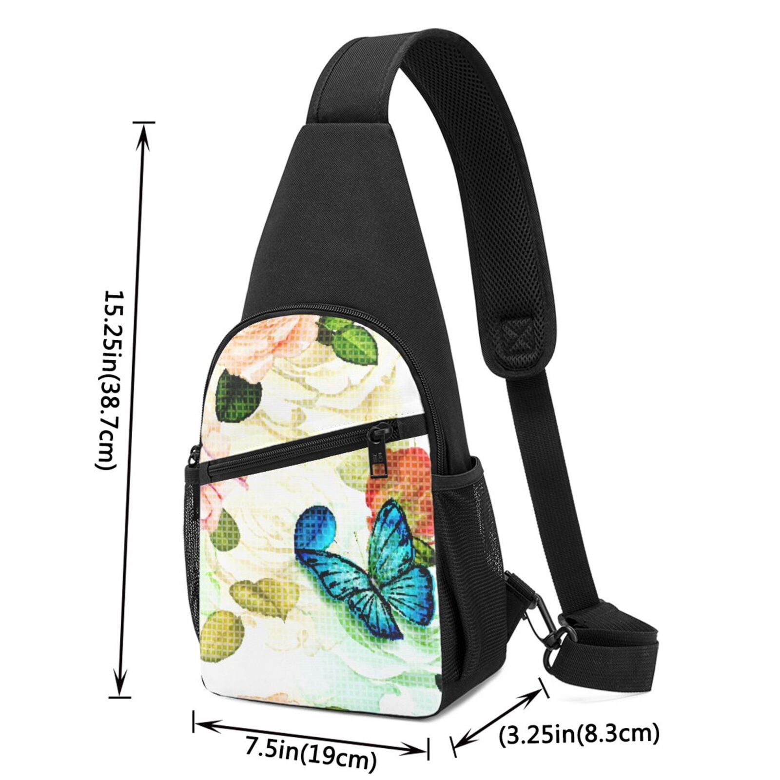 Xecao's Floral Vintage Print Sling Bag: A Versatile Chest, Shoulder, and Crossbody Backpack for Casual Days Out, Perfect for Both Men and Women