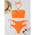 thumbnail image 4 of 2024 Sexy High Wasited Swimsuit Women Solid Bikini Hollow Out Cross Swimwear Female Bathers Bathing Swimming Swim Suit Beachwear, 4 of 6