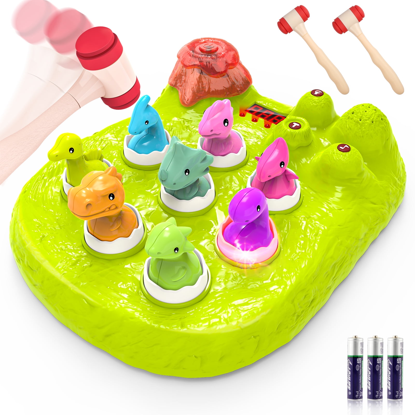 Growsly Whack A Mole Game, Sensory Toys, for 2-8 Years Old Boys&Girl (Green)