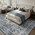 thumbnail image 3 of SIXHOME 6'x9'Area Rug Washable Distressed Vintage Medallion Rugs for Living Room Bedroom Home Decor Dark Blue, 3 of 8