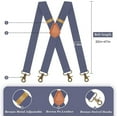 thumbnail image 5 of 1.4" Heavy Duty Mens Suspenders Adjustable Vintage Suspenders Men Suspenders With 4 Snap Hooks, 5 of 6