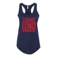 thumbnail image 2 of Straight Outta Washington WSH Fan | Fantasy Baseball Fans | Womens Sports Jersey Racerback Tank Top, Navy, Small, 2 of 4
