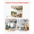 thumbnail image 6 of VEVOR 96 In Ceiling Fan without Light,6-Speed Remote Control, Aluminum 8-Blade, Reversible DC Motor, Modern Low Profile Flush Mount Exterior Fan for Bedroom, Living Room,Patio, Indoor/Outdoor, Black, 6 of 9