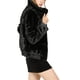 thumbnail image 4 of Abrigo Peacoat Corto de Pelaje Sintético con Cremallera y Cuello Vuelto para Mujer Allegra K Negro L, 4 of 6
