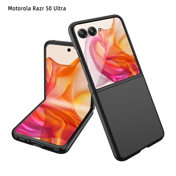 Ancove Compatible with Motorola Razr 50 2024 Case, Hard PC Anti-Scratches Shockproof, Support Wireless Charging Protective Case Compatible with Moto Razr 2024,Black