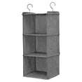 thumbnail image 2 of Inteprter Armario colgante multicapas bolsillos bolsa organizadora de ropa estantes plegables dormitorio ganchos dobles estante de clasificación Almacenamiento y organización del hogar Gris 3 Capas, 2 of 6