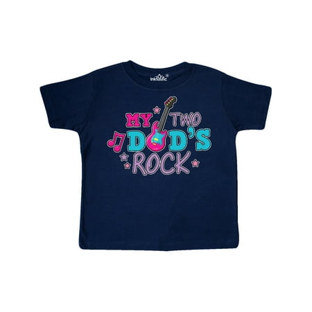 

Inktastic My Two Dads Rock with Guitar Gift Toddler Toddler Girl T-Shirt