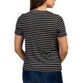 thumbnail image 5 of Ohufall Women's Maternity Tee Tops Fashion Casual Stripe Printed Round Neck Nursing T-shirts Summer Comfy Loose Short Sleeve Pregnancy Clothes for Women, 5 of 9