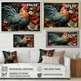 thumbnail image 4 of Designart "Collage of Modern Rooster I" Animals Framed Wall Art Decor - Modern Farmhouse Blue Chicken Living Room Framed Canvas Art, 4 of 6