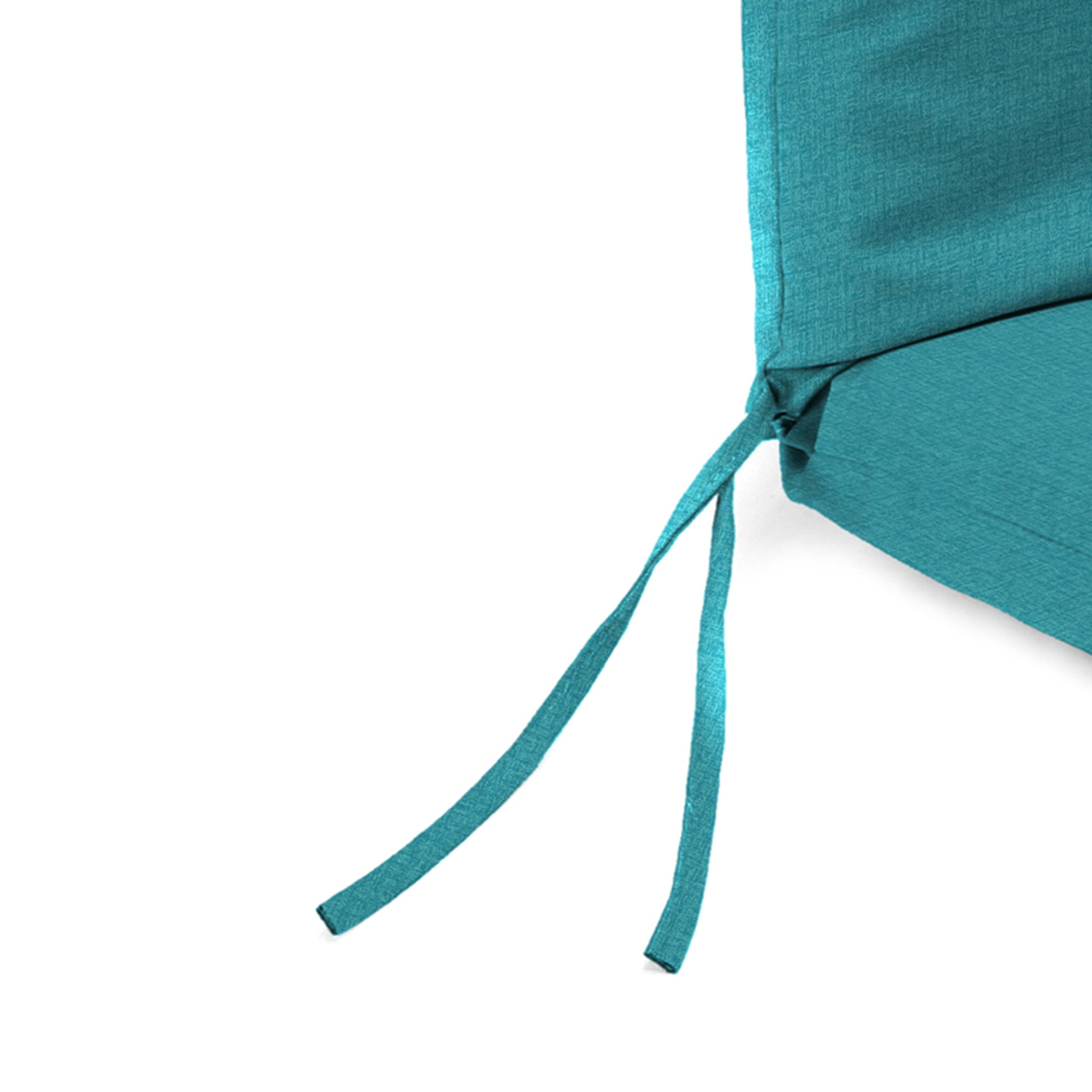 Jordan Manufacturing 44" x 21" McHusk Lagoon Aqua Crosshatch Rectangular Outdoor Chair Cushion with Ties and Hanger Loop