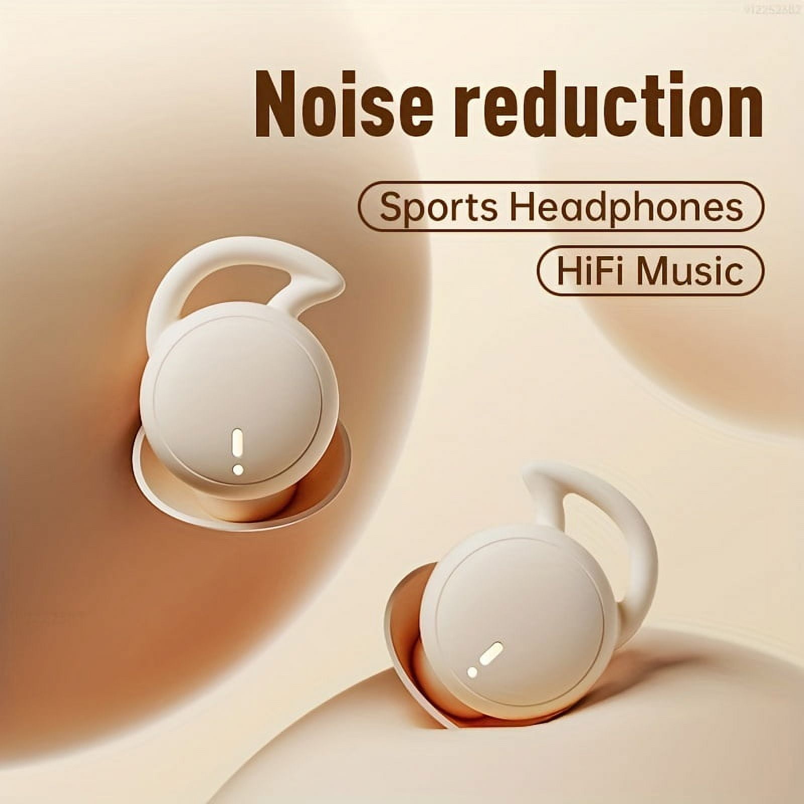 MUSICOZY Sleep Earphones Bluetooth Sports Headphone, Wireless Music Sleeping Headphones Noise-Canceling Earbuds Mini Earphones Bluetooth 5.3 Hidden Headphones for Side Sleepers/Work,Nude