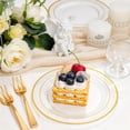 thumbnail image 6 of 100 Pieces Clear Gold Plastic Plates Disposable - 6.25 Inch Clear Plastic Dessert Plates with Gold Trim for Party&Wedding, 6 of 9