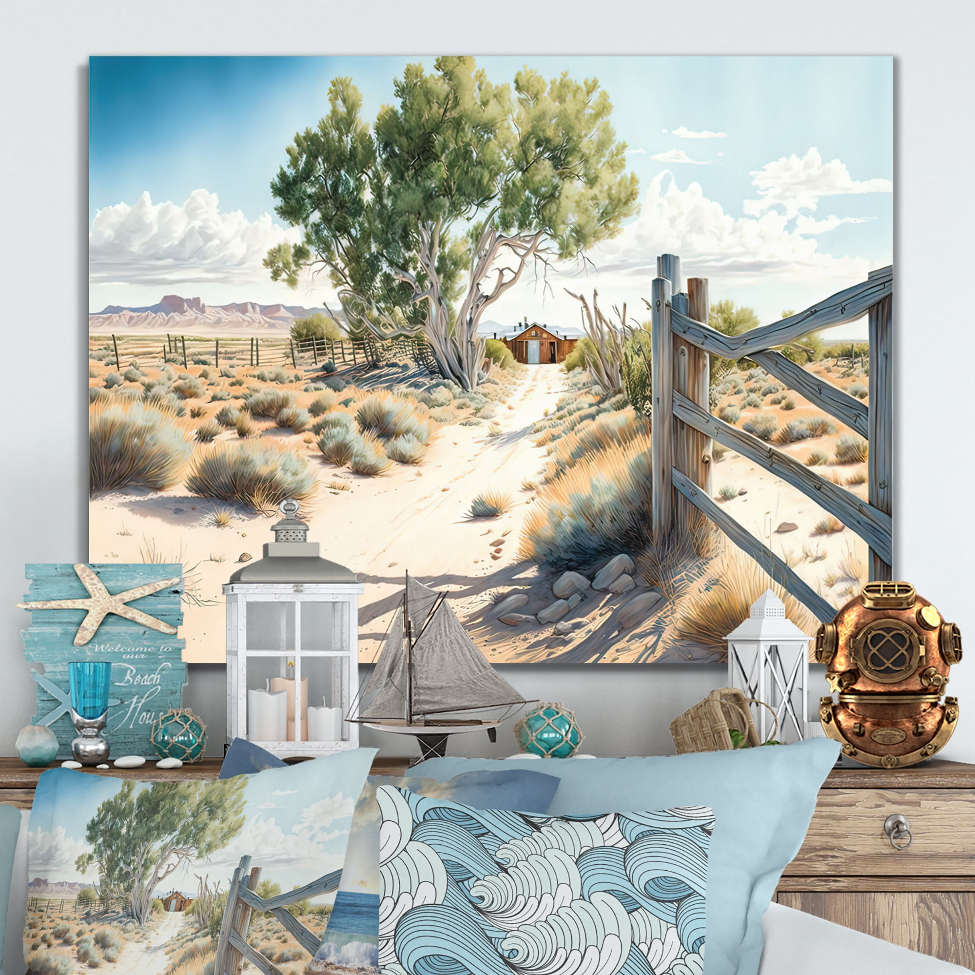 Designart View Of The Pasture III Canvas Wall Art