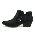 thumbnail image 4 of Soda Chance Black Nb Chance Closed Toe Multi Strap Ankle Block Heel Fashion Boot (Black Nbpu, 9), 4 of 4