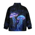 thumbnail image 6 of Xoenoiee Jellyfish Galaxy Print Oversized Sweatshirt for Girls Half Zip Pullover Drop Shoulder Trendy Y2K Casual Fall Outfits Soft Fleece Top for Teens, Size 13-14 Years, 6 of 7