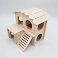 thumbnail image 1 of Columpio para hámster, balancín, nido pequeño, casa pequeña de madera maciza, nido para dormir para hámster, oso dorado, villa pequeña, suministros de juguetes, 1 of 4