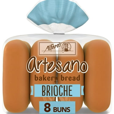 Alfaro's Artesano Brioche Hot Dog Buns, 8 count, Hot Dog Buns, 13.55 oz Bag