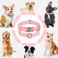 thumbnail image 4 of Jumpress Soft Leather Dog Collar with Quick Release Metal Buckle,Pink Leather Collar for Small Dogs, S, 4 of 7