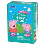 Pampers Easy Ups Peppa Potty Training Pants Girls Size 4T-5T, 18 Count (Select for More Options)