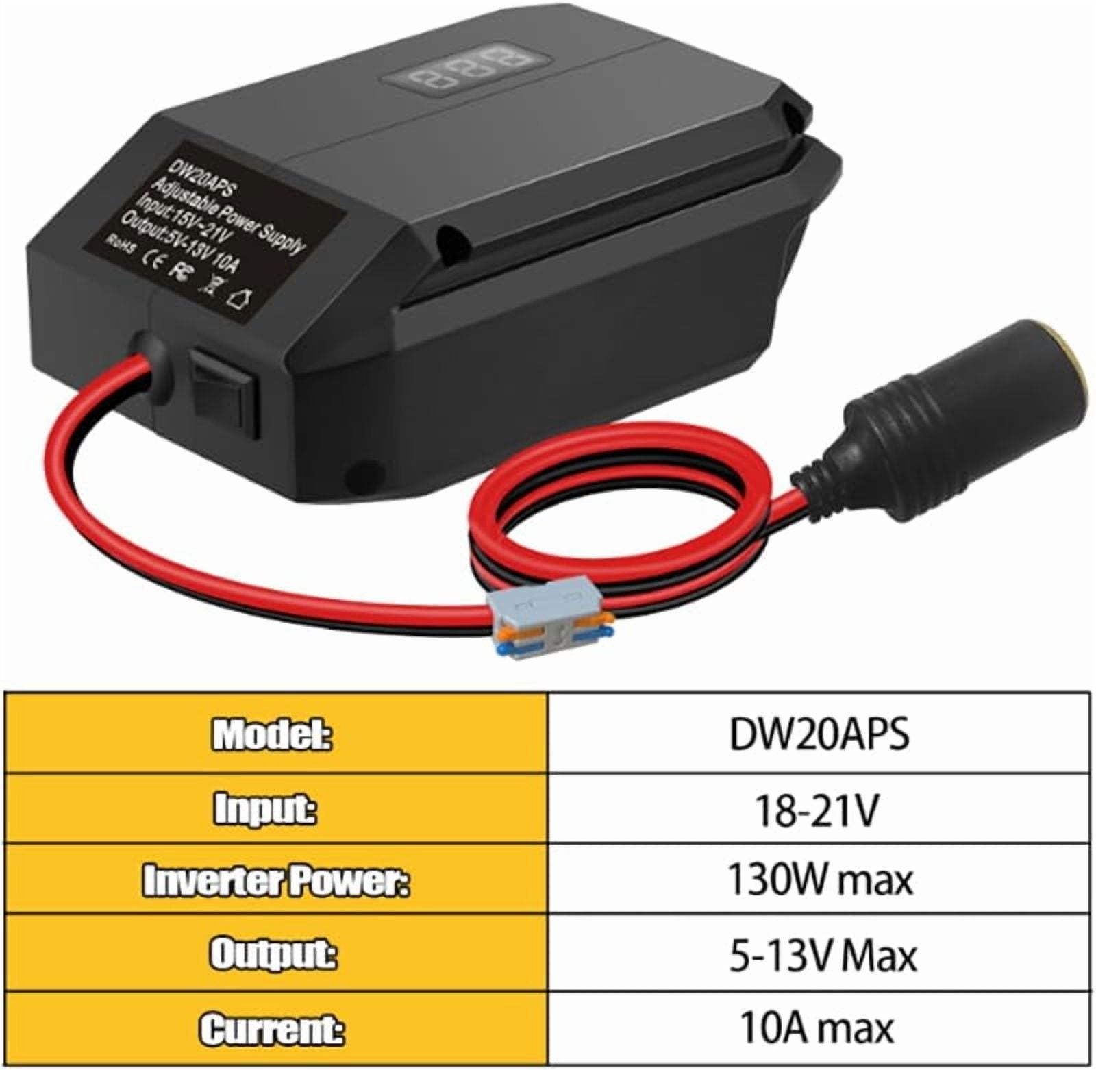 Step Down Converter for De*walt 20V to12V Power Wheels Battery Adapter&Cigarette Lighter Adapter,DC 12V(5-13V) Buck Converter Regulator, Power Wheel Adapter for All Car Appliances