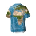 thumbnail image 2 of Fotbe Earth View World Map print Short Sleeve Button Down Shirts for Men Casual Summer Beach Wrinkle Free Shirt-Medium, 2 of 7
