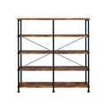 thumbnail image 2 of Benzara BM159420 Industrial Style Wood & Metal Open Bookcase, Brown, 2 of 3