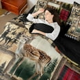 thumbnail image 4 of Feelyou Rustic Deer Moose Bedding Comforter Set 7pcs for Kid, Vintage Fashion Patchwork Queen Bedding Sets, Farmhouse Cabin Wildlife Reversible Queen Sheet Sets, Super Cozy Room Decor, 4 of 8
