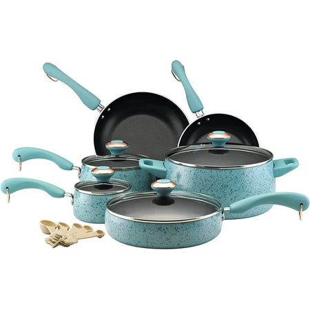 

WUGUFD Signature Nonstick Cookware Pots and Pans Set 15 Piece Aqua Speckle
