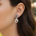 thumbnail image 2 of Delight Jewelry Silver-tone Scottie Dog Silhouette - Two-tone Daisy Flower Post Earrings, 2 of 4