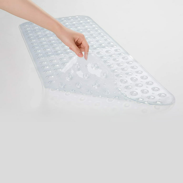 Oriental Trading Company Vicyak Bathtub Mat Non Slip 27.5 x 15.7 inch Machine Washable Shower Mats with Drain Holes and Powerful Suction Cups, Clear