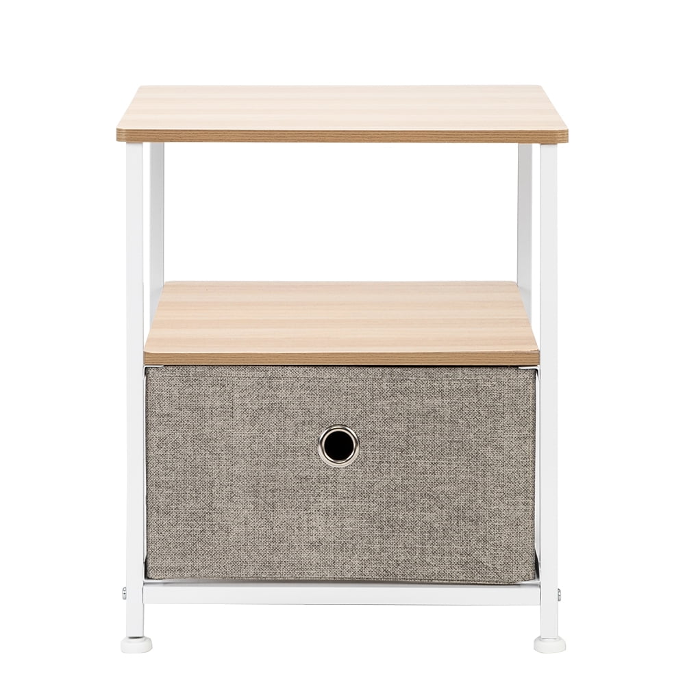 Lowestbest 1-Drawer Nightstand Shelf Storage- Double Layer Bedside Furniture for Home, Bedroom, Office Lowestbest 1-Drawer Nightstand Shelf Storage- Double Layer Bedside Furniture for Home, Bedroom, Office