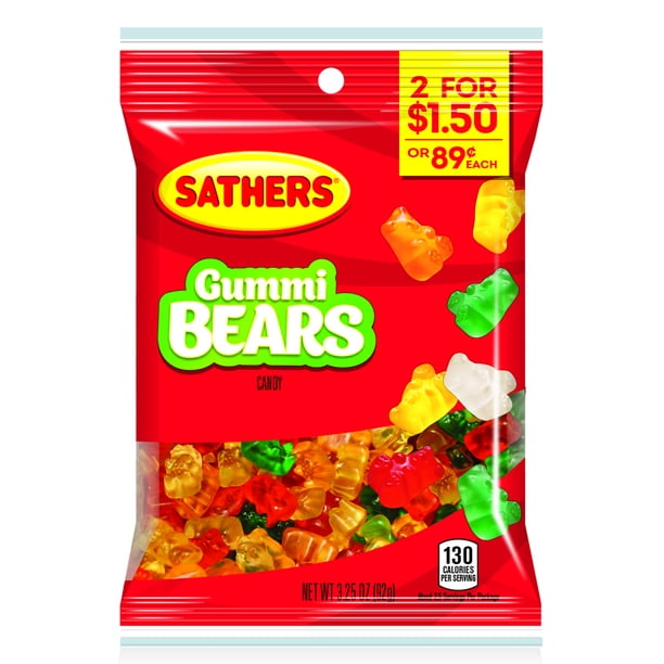 Sathers Gummy Bears Candy, 3.25 Oz