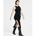 thumbnail image 3 of Bar III Womens Ribbed Midi Dress Deep Black XS, 3 of 4