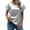 Grey, variant on SHITINN Spring and Summer Women's Short Sleeved Satin Shirt Loose Casual Round Neck T Shirt Short Sleeve Tops for Women Shirts for Women Trendy Shirts for Women