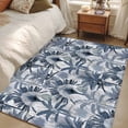 thumbnail image 4 of 3'x5' Area Rugs, Blue Tropical Leaves Indoor Outdoor Area Rug for Living Room Bedroom, Summer Palm Trees Botanical Washable Bathroom Rugs Kitchen Floor Carpet Mats Home Decor Aesthetic, 4 of 8