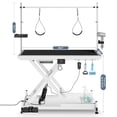 thumbnail image 3 of YIYADO Upgraded Electric Pet Grooming Table, 110V/220V Professional Heavy Duty Grooming Table, Height Adjustable 10–36 Inch, with Double Arms & Double Loops, White, 3 of 6