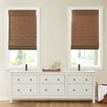 thumbnail image 2 of MAYEERTY Bamboo Light Filtering Privacy Roman Window Shade, Teak, 64" L x 31" W, 2 of 13