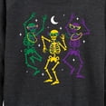 thumbnail image 3 of Instant Message - Mardi Gras Skeletons - Women's Lightweight French Terry Long Sleeve Shirt, 3 of 6