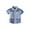 Blue, variant on LNMQLPDBS Boys Tank Tops Boys Plaid Lapel Single Short Sleeve Shirt Multi Color Optional
