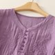 thumbnail image 5 of mfyjkho Tops Para Salir, Blusa De Moda Para Mujer Con Cuello En V, Manga Corta Y Botones Bordados De Lino Sintético Tops Para Hacer Ejercicio Xl, 5 of 8