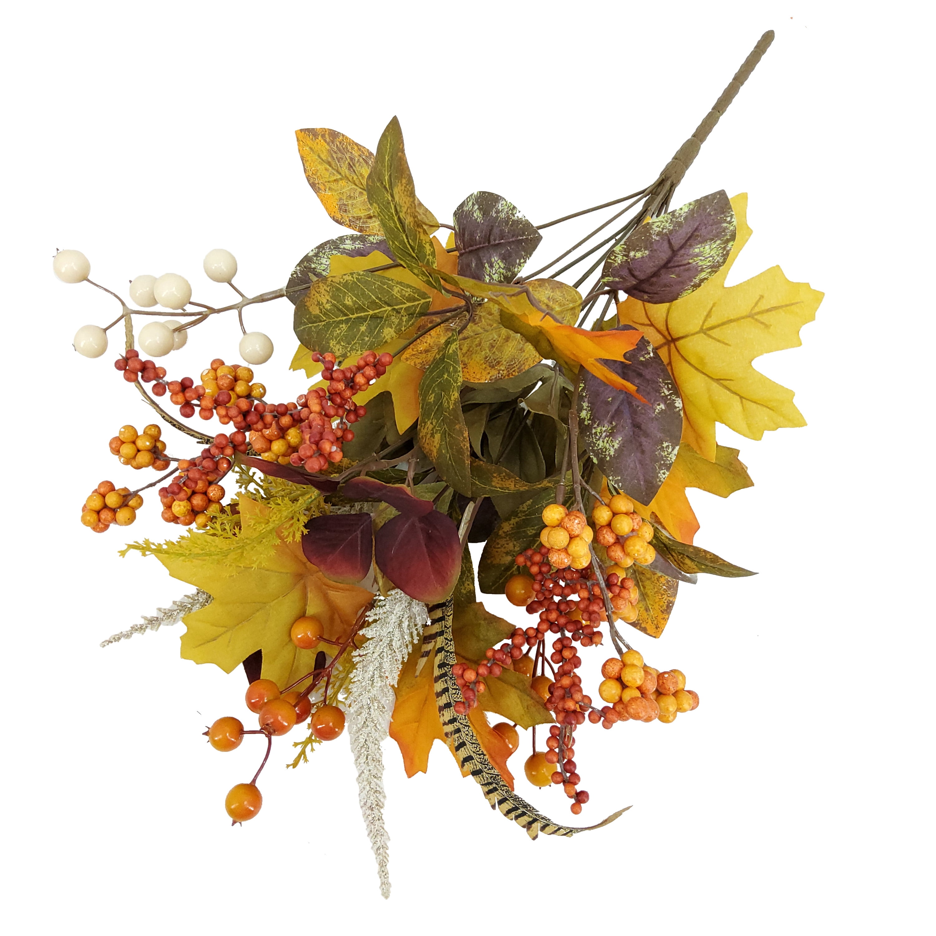 Mainstays 21 in Indoor Orange Artificial Berry and Leaves Bouquet