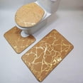 thumbnail image 4 of Juego de 3 alfombras de baño decorativas, antideslizantes, absorbentes de agua, suaves Caqui, 4 of 8