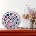thumbnail image 2 of Yayeee 10" Wall Clock Battery Operated Quartz Round Silent Non-Ticking Home Decor, Pink Art Pattern, 2 of 6