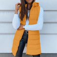 thumbnail image 6 of Long Puffer Vest Women, Yigetop Puffer Vest Women Quilted Padded Warm Coat Outwear Button Down Zip Up Sleeveless Vests Fall Winter Hooded Jackets Puffer Vest Women Yellow, M, 6 of 9