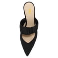 thumbnail image 4 of FSJ Women Chic Crystal Chunky Low Heel Mule Elastic Strap Pointy Close Toe Sandal Slip On Backless Slippers Slides Shoes Size 8 Black, 4 of 4