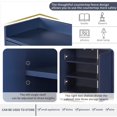 thumbnail image 6 of 47inch Modern Buffet Cabinet with Storage, Wooden Accent Storage Cabinet with Adjustable Shelves and 4 Doors Golden Metal Legs Sideboard Cupboard for Living Room Kitchen Entryway, Navy, 6 of 7