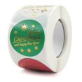 thumbnail image 1 of Rollo de 500 pegatinas navideñas, 4 diseños, para sobres decorativos de Navidad, tarjetas, cajas de regalo, 1 of 5