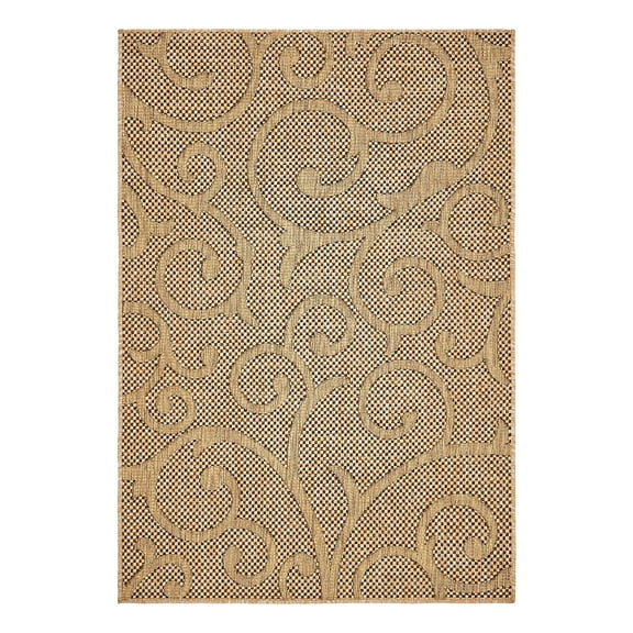 Unique Loom Outdoor Botanical Collection Area Rug - Vine (4' x 6' Rectangle Light Brown/Brown)