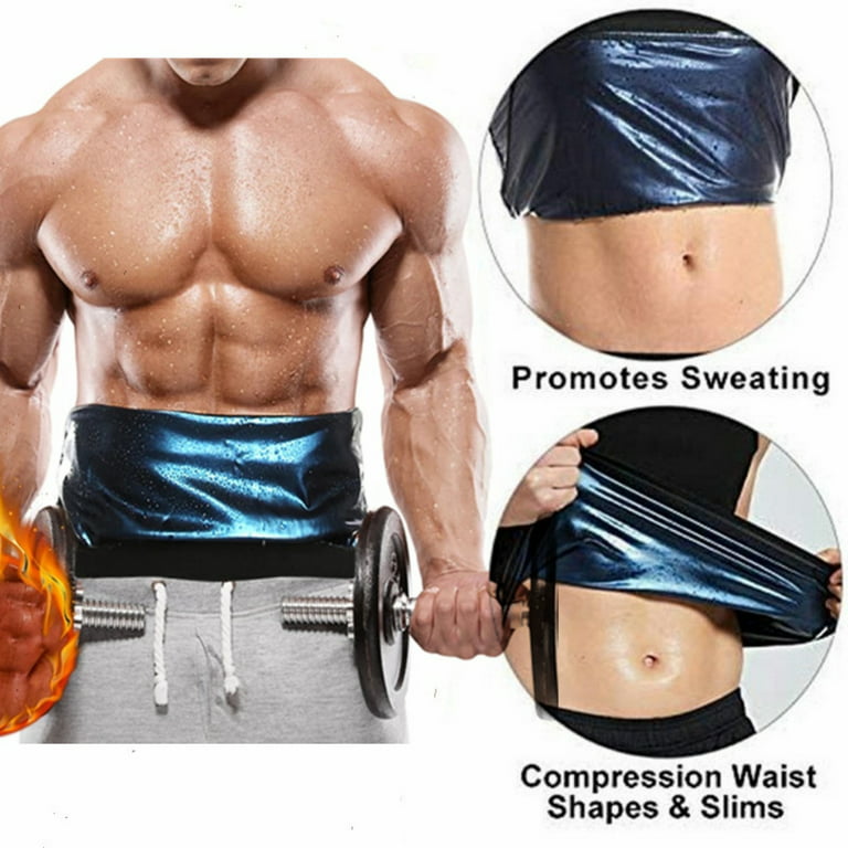 LeKY Men Waist Trimmer Belt S to 5XL Elastic Tummy Control Male Beer Belly  Stomach Wrap Sweat Band Fitness Supplies Black Blue 